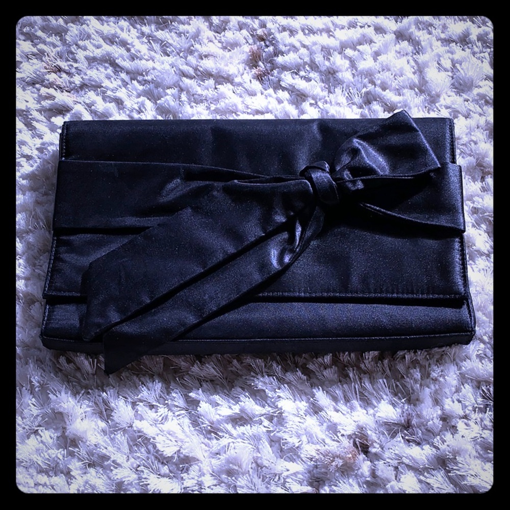 Black satin Banana Republic clutch